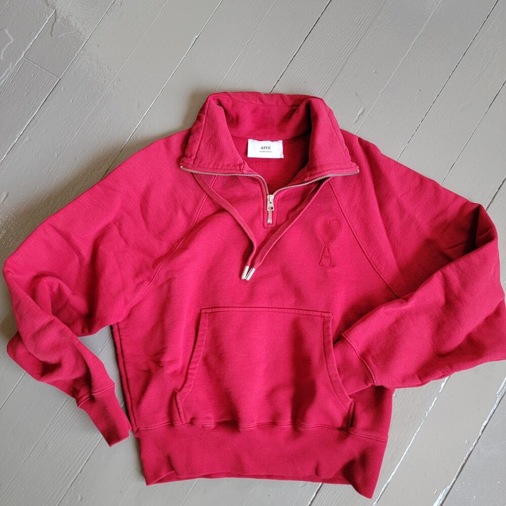 AMI Paris De Coeur Half Zip Sweatshirt
Unisex S